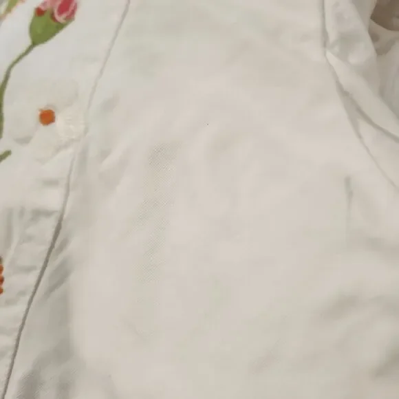 Johnny Was JWLA Floral Embroidered White 100% Cotton Jacket Size Large - Picture 15 of 15